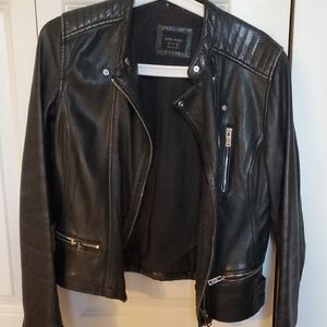 Zara Black Leather Jacket for Women